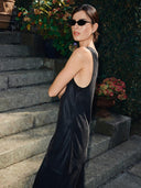 Asymmetrische zwarte top molie