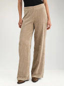 Beige rib broek nucelise