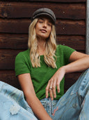 Groene gebreide top nuadria