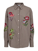 Lichtbruin gestreepte blouse nukacey