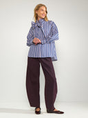 Donkerpaarse barrel jeans nuamsterdam