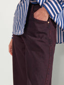 Donkerpaarse barrel jeans nuamsterdam