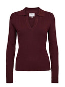 Bordeaux longsleeve polo nusebila