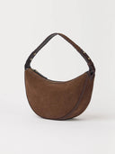 Bruine suede tas leo midi
