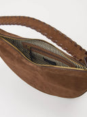 Bruine suede tas leo midi