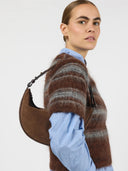 Bruine suede tas leo midi