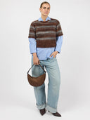 Bruine suede tas leo midi