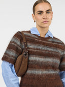 Bruine suede tas leo midi