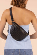 Black ray bum bag woven