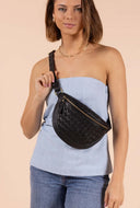 Black ray bum bag woven