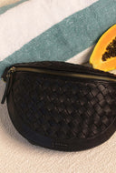 Black ray bum bag woven