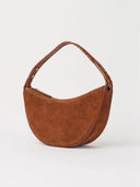 Cognac suede tas leo midi