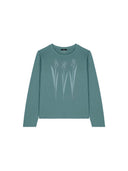 Groene longsleeve met opdruk paper grass green bay