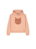 Peach hoodie met opdruk feline fraiche peche
