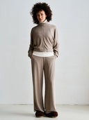 Wide leg ecru joggers