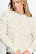 Beige bouclé trui