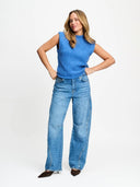 Blauwe wolmix spencer senna