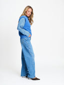 Blauwe wolmix spencer senna