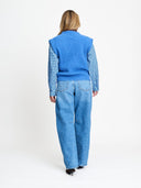 Blauwe wolmix spencer senna
