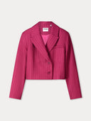 Donkerrode gestreepte blazer rowan