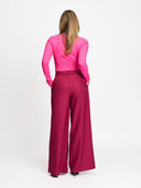 Donkerrode gestreepte pantalon jess