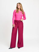 Donkerrode gestreepte pantalon jess