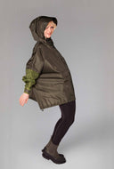 Groene regenjas herringbone anorak