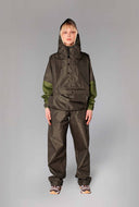Groene regenjas herringbone anorak