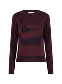 Bordeaux gestreepte longsleeve caleb