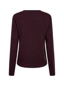 Bordeaux gestreepte longsleeve caleb