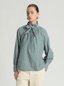 Groen gestreepte blouse tiziano