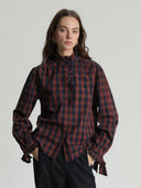 Rood geruite check blouse tito