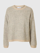 Wolmix trui alva knit stripe o-neck