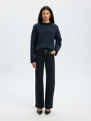 Wolmix trui alva knit stripe o-neck