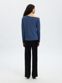 Top met asymmetrische hals tenny draped