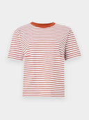 Oranje gestreepte essential boxy tee