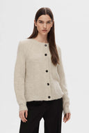 Kort gebreid vest van wolmix lulu short cardi