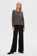 Kort gebreid vest van wolmix lulu short cardi