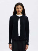 Donkerblauw vest lulu frill knit cardigan