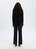 Donkerblauw vest lulu frill knit cardigan