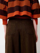 Bruine wide-leg jeans dalt