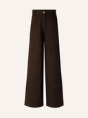 Bruine wide-leg jeans dalt