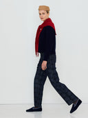 Donkerblauw gebreid vest