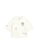 Wit t-shirt met borduursel lena tomatera