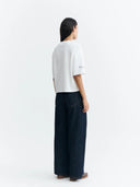 Wit t-shirt met borduursel lena tomatera