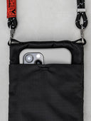 Zwart telefoontasje phone sacoche black tech sateen