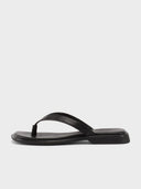 Zwarte leren slippers izzy