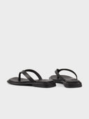 Zwarte leren slippers izzy