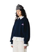Navy sweater met rugprint wbfanka action crew