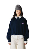 Navy sweater met rugprint wbfanka action crew